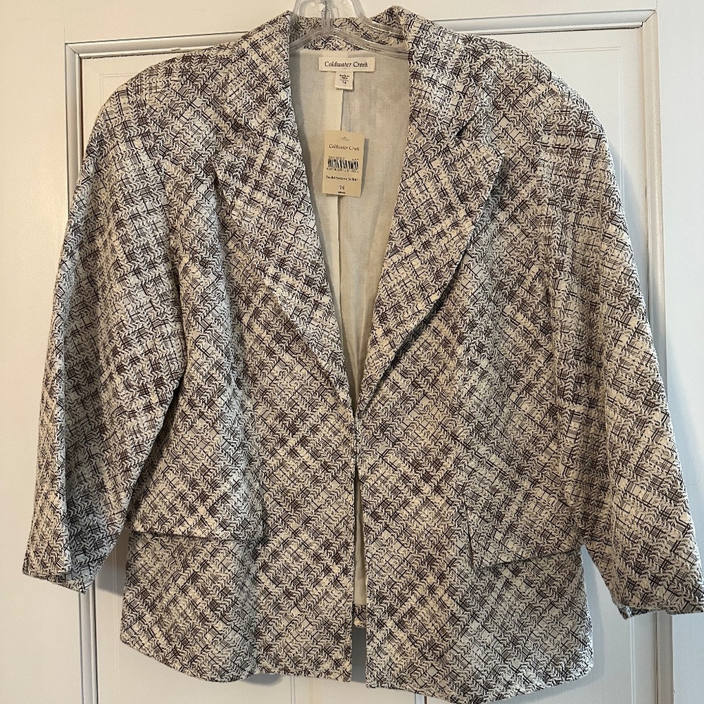 Coldwater Creek 3/4 sleeve basketweave jacket - new with tags